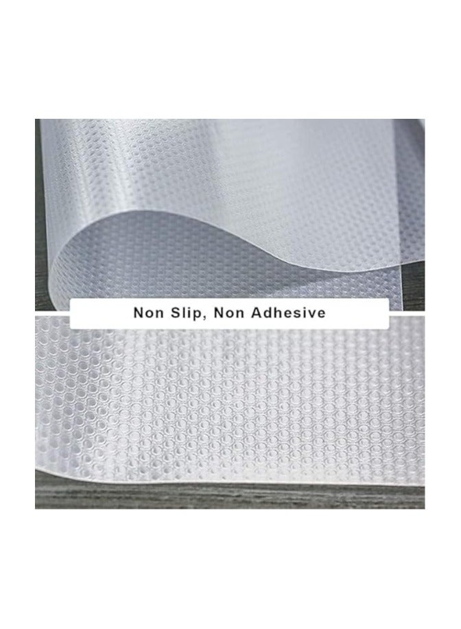 Transparent Shelf Liner Roll for Cabinets, Washable Refrigerator Drawer mat Non Adhesive Pads for Shelves, Fridge, Storage Non Slip, Clear Waterproof, Table Protector Home Office(45cm x 150cm)  - Image 3