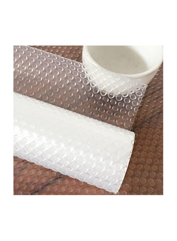 Transparent Shelf Liner Roll for Cabinets, Washable Refrigerator Drawer mat Non Adhesive Pads for Shelves, Fridge, Storage Non Slip, Clear Waterproof, Table Protector Home Office(45cm x 150cm)  - Image 1