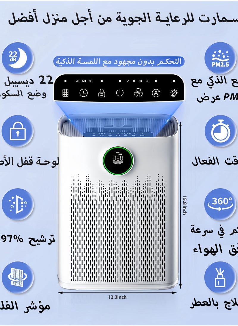 Air Purifiers for Home Large Room, with Smart Mode, PM2.5 Air Quality Display, 22dB Sleep Mode, Aromatherapy, Cover Up to 120 ㎡ with 2X-Purification & 360°Air Outlet, HAP603, White - pzsku/Z1803FB0D69A91BFFB5C2Z/45/_/1740108563/19c96b53-1dfc-454a-a379-a6b29c1f5def