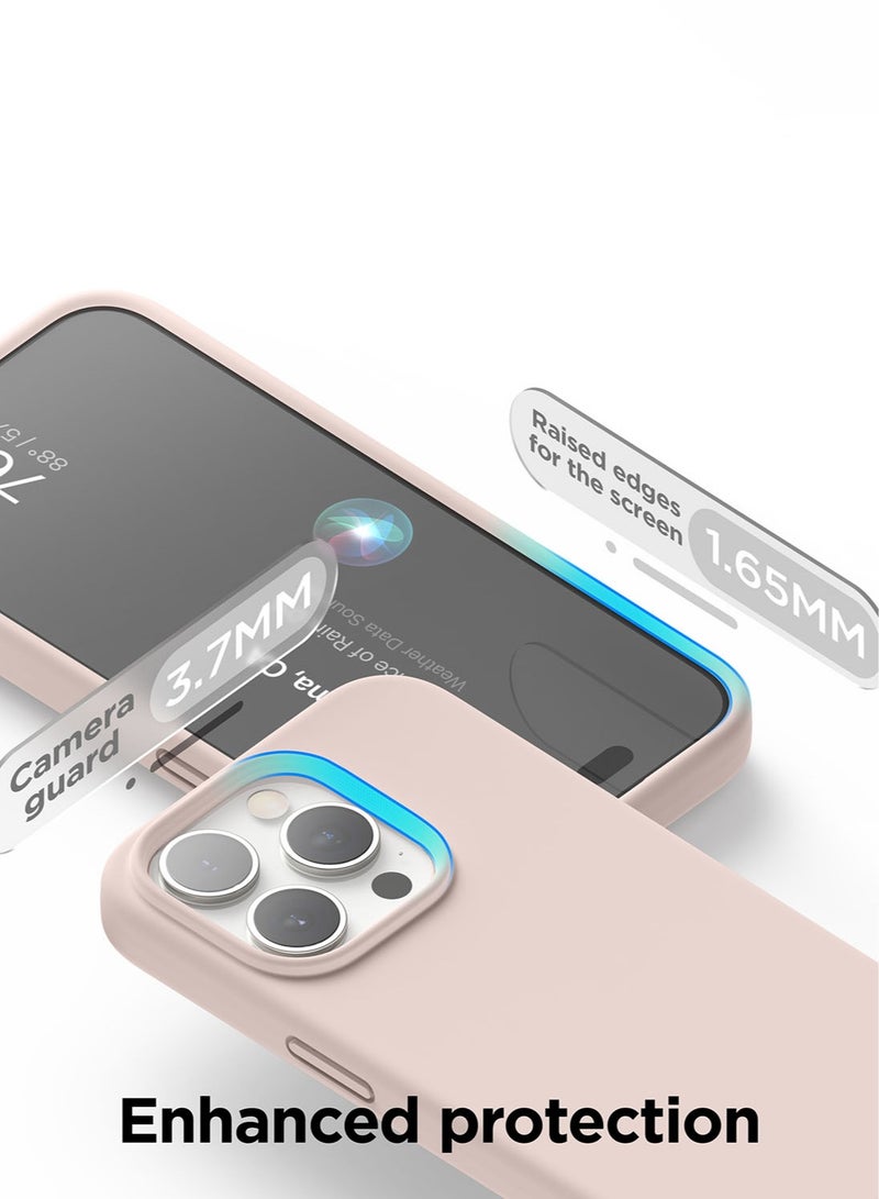 Elago Liquid Silicone for iPhone 15 Pro MAX Case Cover Full Body Protection, Shockproof, Slim, Anti-Scratch Soft Microfiber Lining - Lovely Pink - Image 5