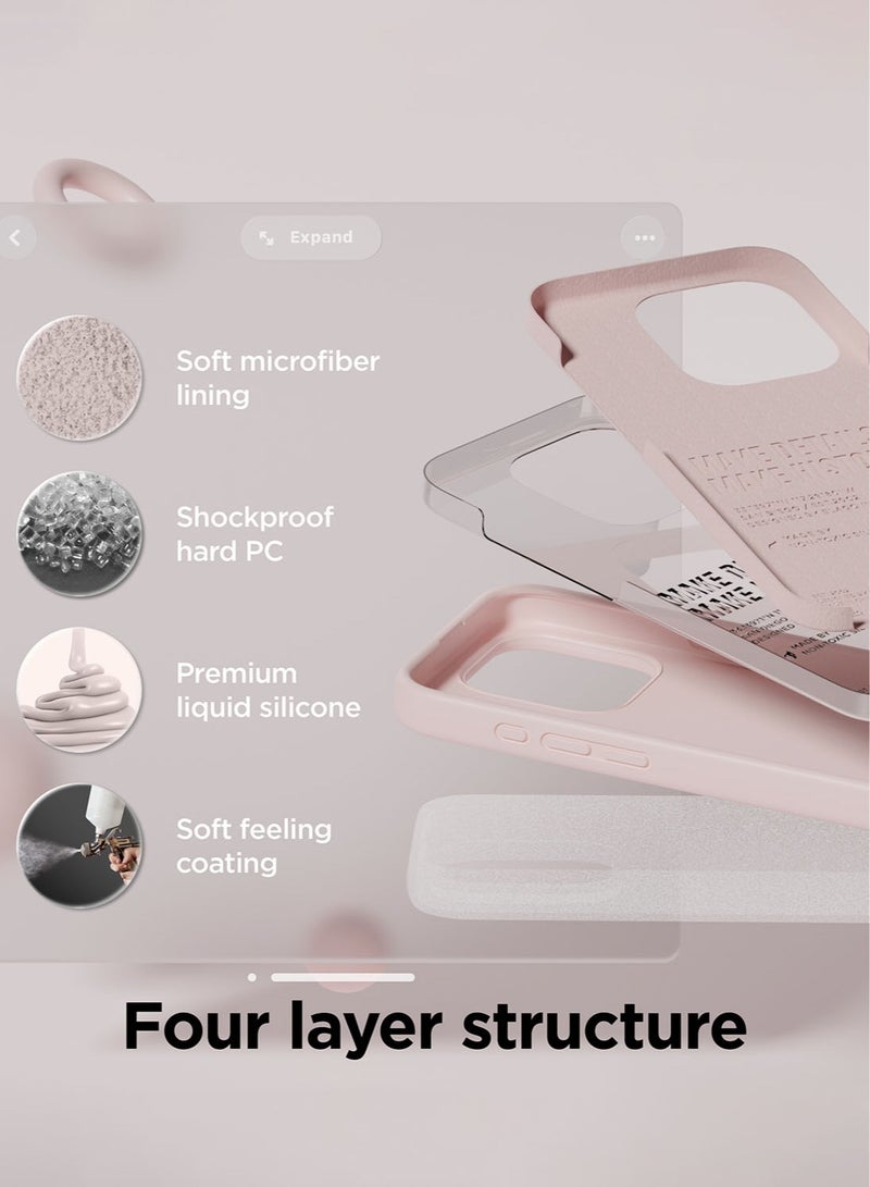 Elago Liquid Silicone for iPhone 15 Pro MAX Case Cover Full Body Protection, Shockproof, Slim, Anti-Scratch Soft Microfiber Lining - Lovely Pink - Image 4