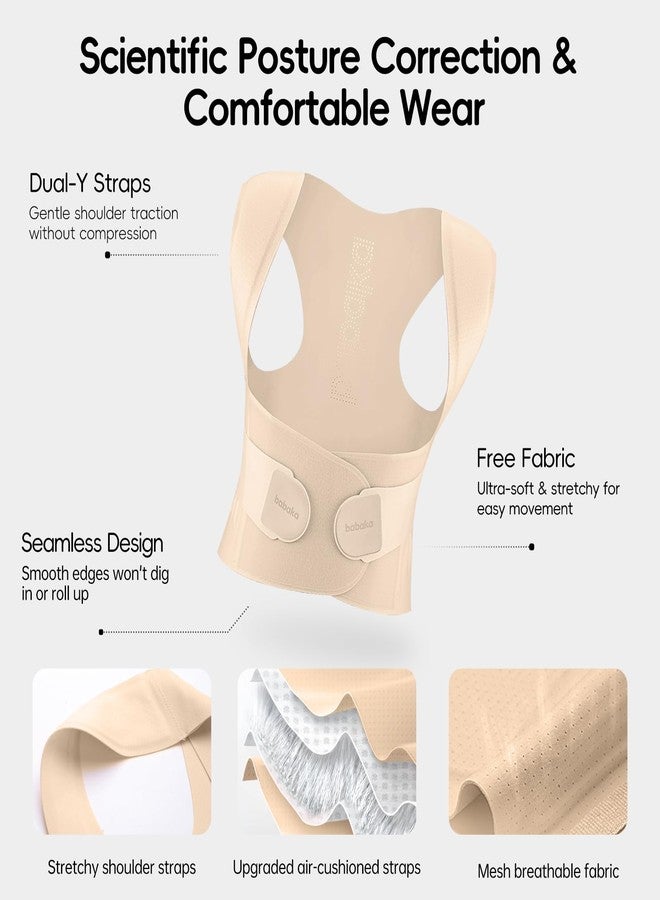 babaka Posture Corrector for Women, Invisible Lightweight Adjustable Back Brace for Upper and Lower Back Pain Relief, Hunchback, Hump, Scoliosis, Thoracic, Spine Corrector Under Clothes (Beige, Medium, Waist: 29''-35'') - Image 5