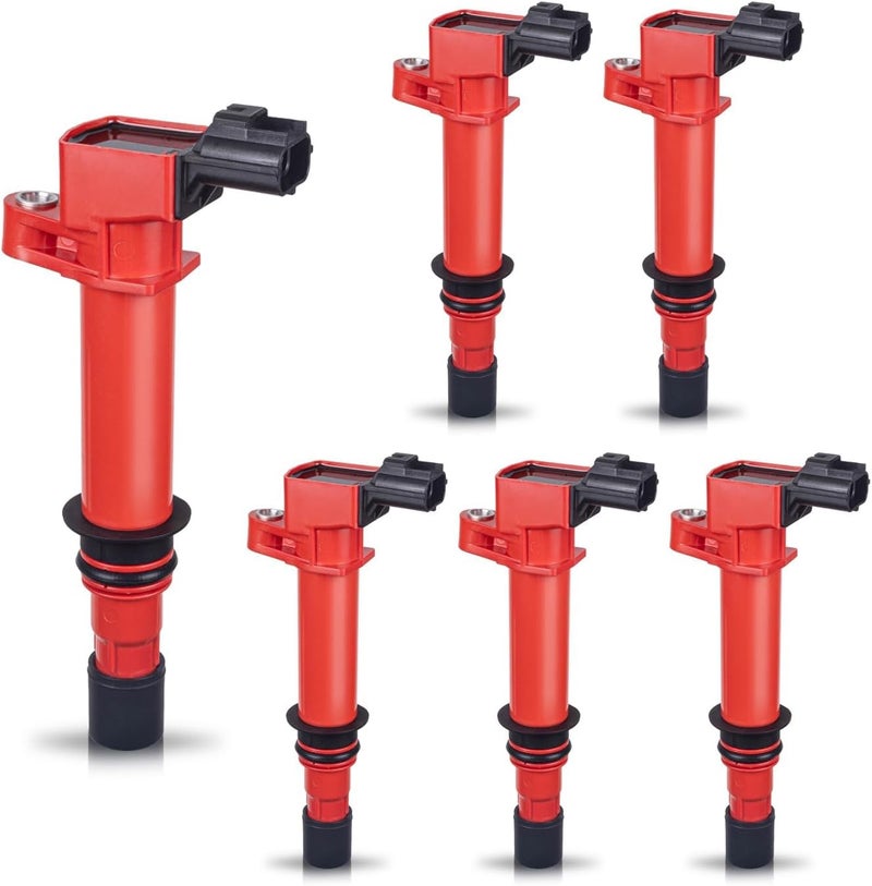 ENA 6 Red Ignition Coil Pack for 3.7 V6 Compatible with Dodge Jeep Mitsubishi - Image 1