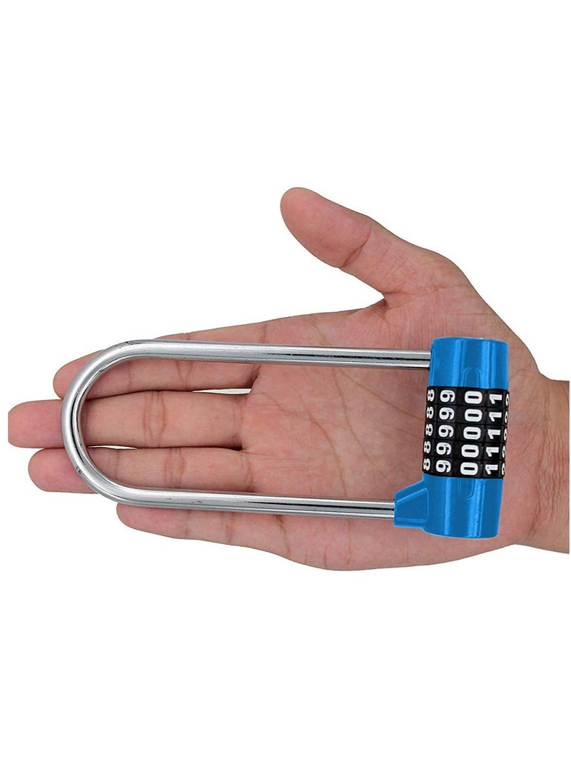 5 Digit Combination Padlock, 4.65 Inch Long Shackle Resettable Padlock, Lengthened Gym Lock Waterproof Locker Lock Combination Padlock 1 Pack - Image 2