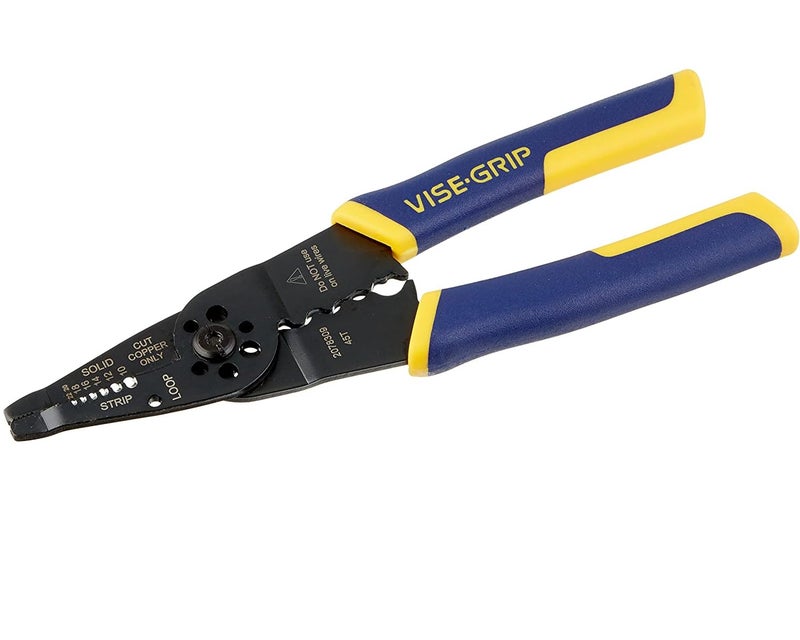 IRWIN VISE-GRIP Wire Stripper, 8 inch, Cuts 10-22 AWG, Plier Style Nose, ProTouch Grip for Maximum Comfort (2078309) - Image 1