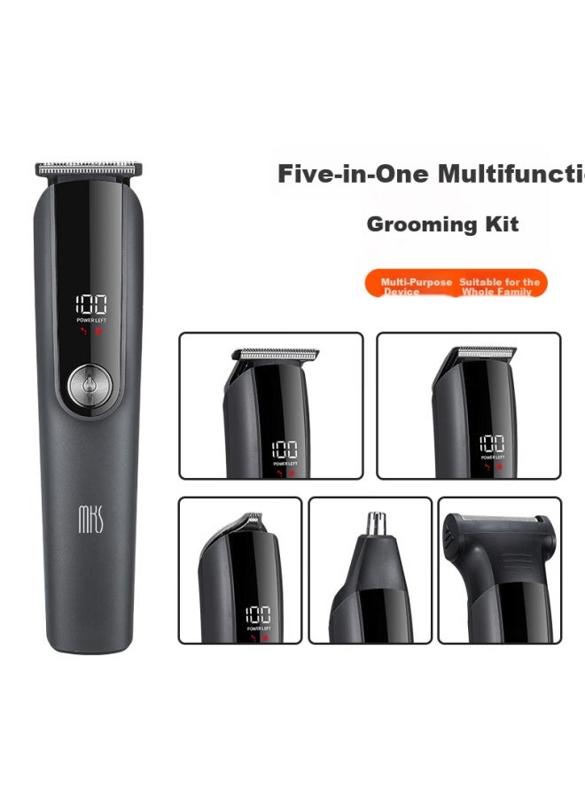 Mks Multifunctional Hair Clipper Shaver Nose Hair Trimmer Sideburn Engraving Electric Haircutting Machine Electric Hair Clipper Home Use 5-in-1 Nv8708b - Image 2