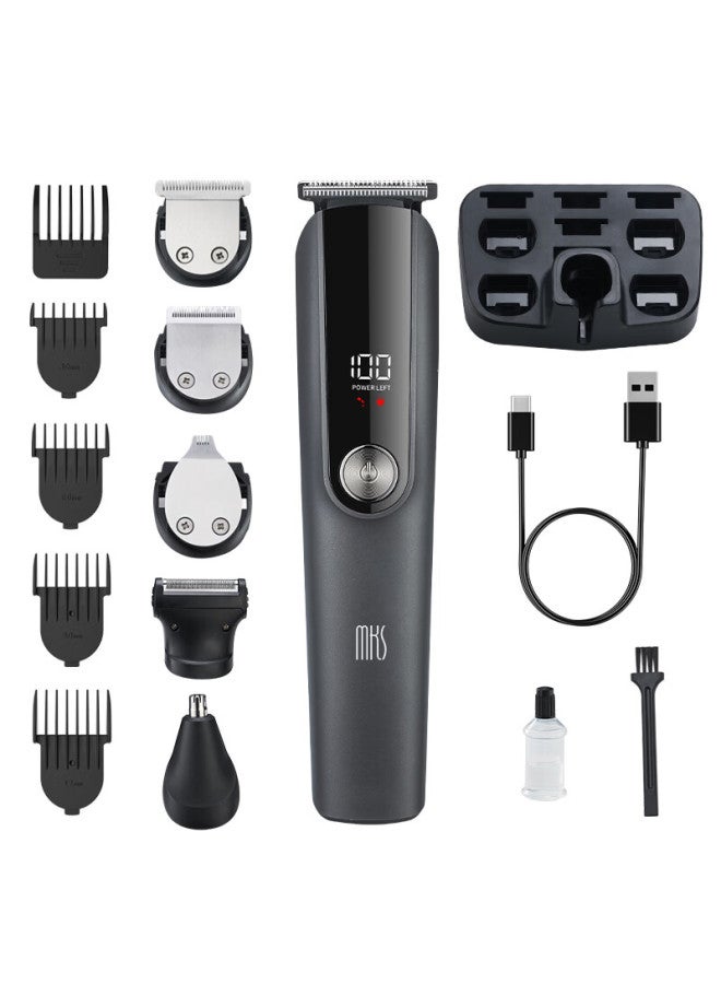 Mks Multifunctional Hair Clipper Shaver Nose Hair Trimmer Sideburn Engraving Electric Haircutting Machine Electric Hair Clipper Home Use 5-in-1 Nv8708b - Image 4