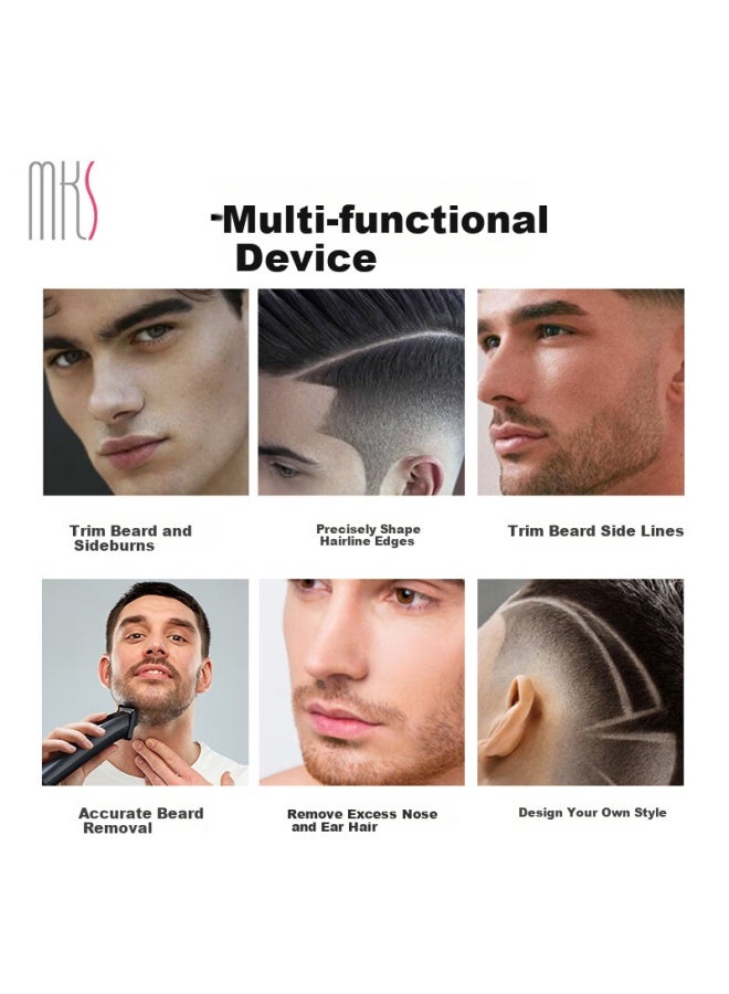 Mks Multifunctional Hair Clipper Shaver Nose Hair Trimmer Sideburn Engraving Electric Haircutting Machine Electric Hair Clipper Home Use 5-in-1 Nv8708b - Image 3