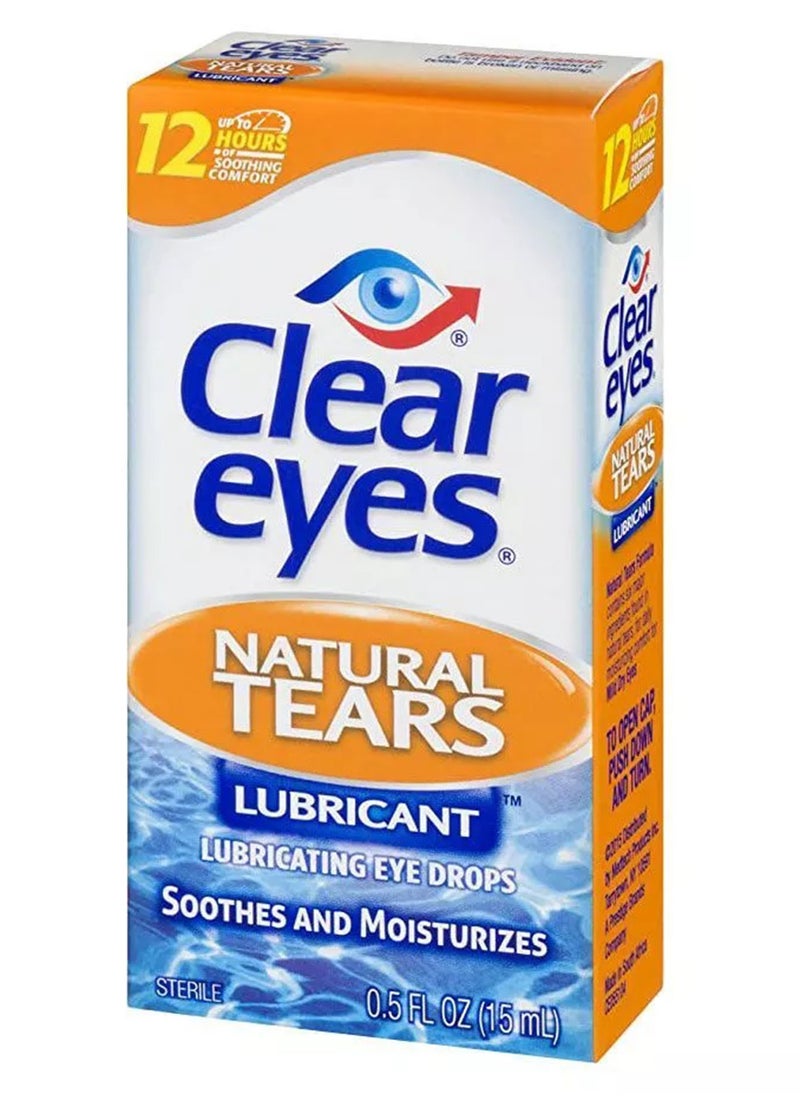 Clear Eyes Natural Tears Eye Drops 15Ml  - Image 2