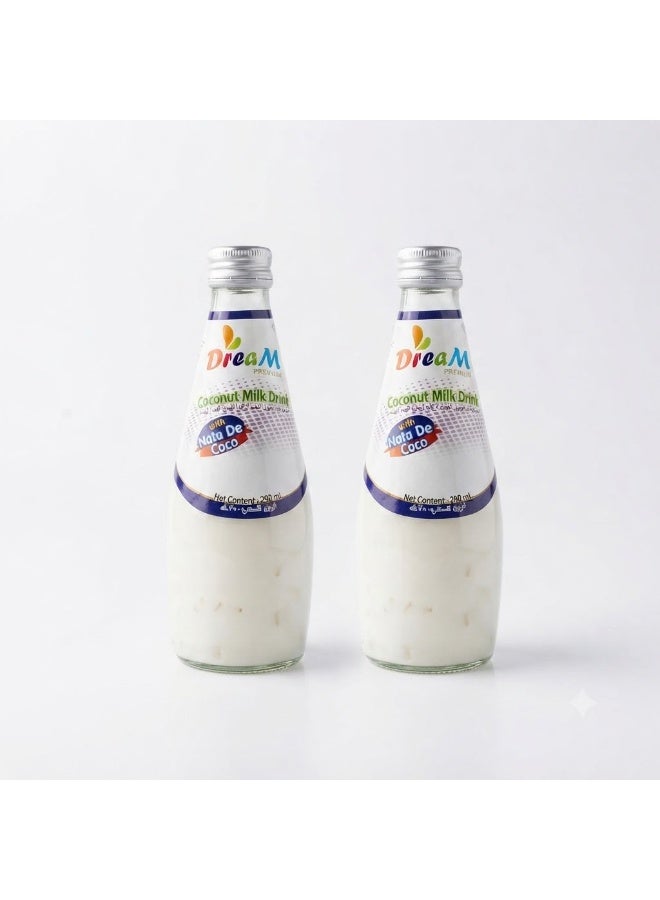 Dream Coconut Milk Drink with Nata de Coco - 290ml (Pack of 2)