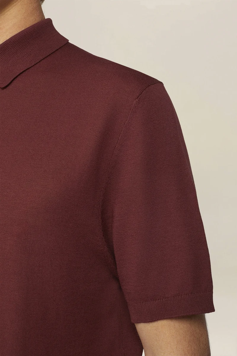 Doppelganger Red Men's regular fit 100% cotton knitted polo shirt - Wine for Men | Best Price UAE