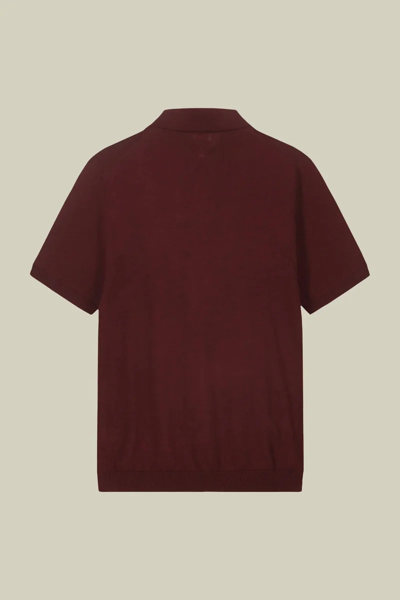 Doppelganger Red Men's regular fit 100% cotton knitted polo shirt - Wine for Men | Best Price UAE