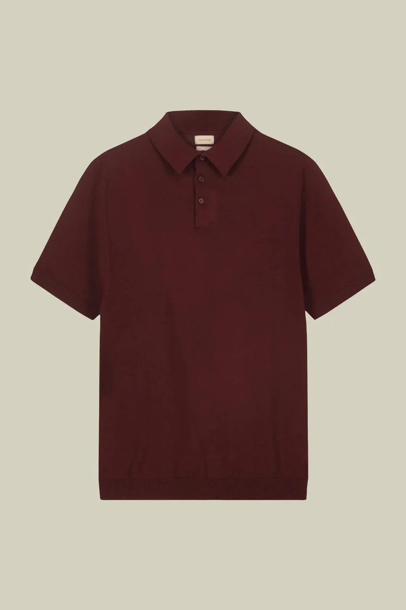 Doppelganger Red Men's regular fit 100% cotton knitted polo shirt - Wine for Men | Best Price UAE