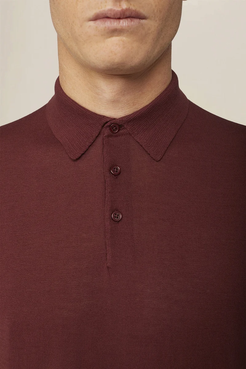 Doppelganger Red Men's regular fit 100% cotton knitted polo shirt - Wine for Men | Best Price UAE