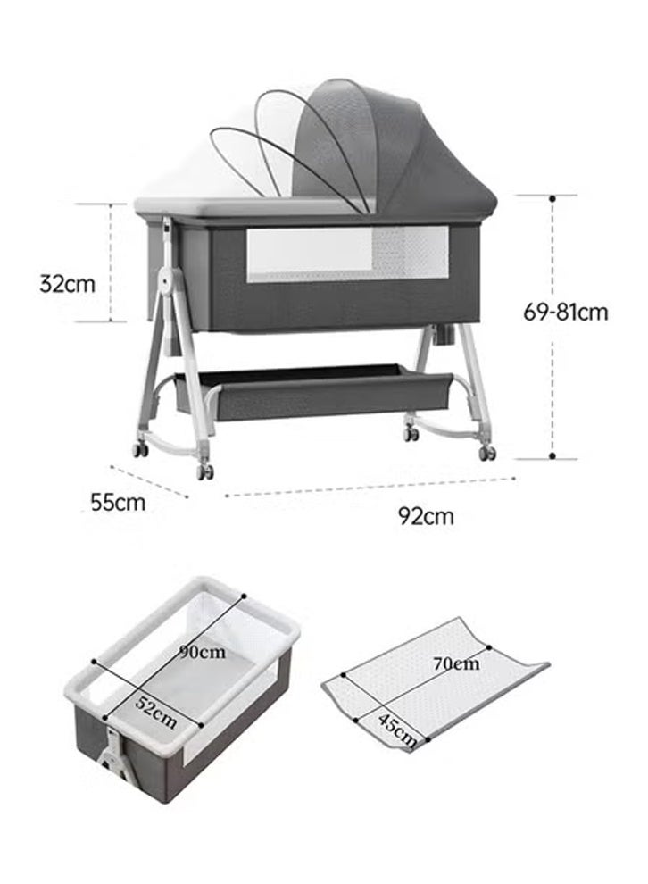 إن كي أكس سرير أطفال محمول وقابل للطي مع ارتفاع قابل للتعديل - سرير مهد أطفال من الفولاذ عالي الكربون مع ناموسية وتصميم مضاد للانسكاب - Image 2
