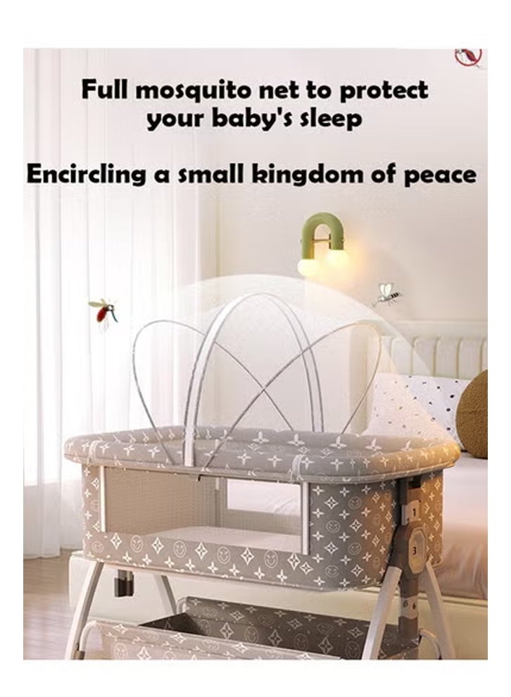 إن كي أكس سرير أطفال محمول وقابل للطي مع ارتفاع قابل للتعديل - سرير مهد أطفال من الفولاذ عالي الكربون مع ناموسية وتصميم مضاد للانسكاب - Image 3