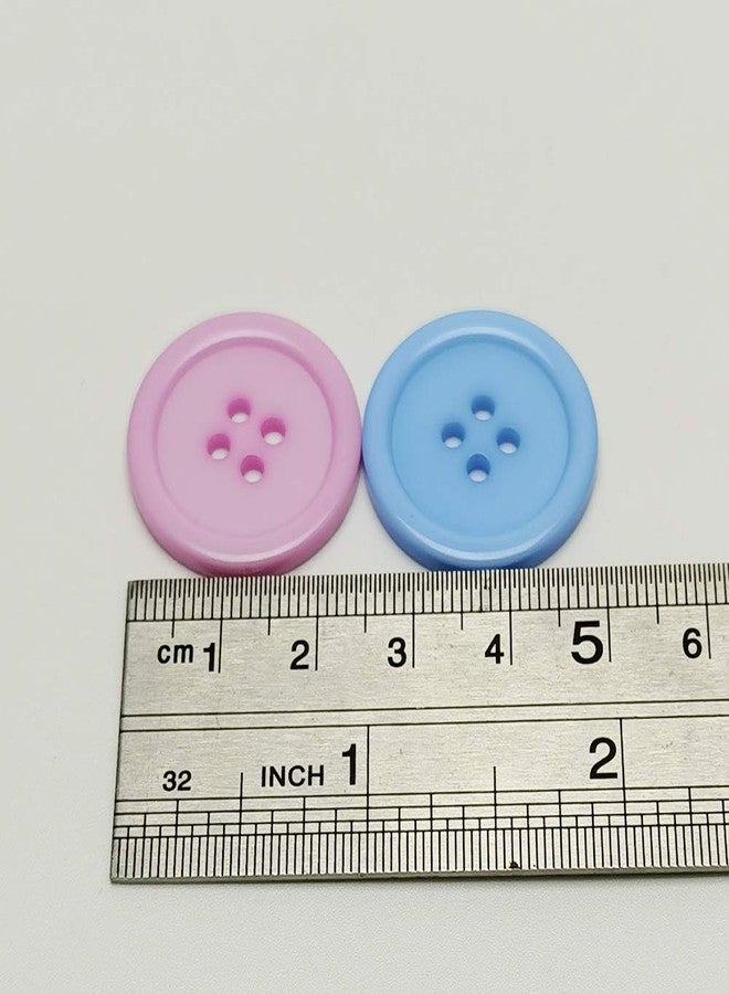 شينكو كرافت أزرار دائرية كبيرة من الراتنج البلاستيكي بألوان متنوعة من تشينكو كرافت، 4 فتحات، أعمال يدوية، خياطة، 1 بوصة (25 مم)، عشوائية، 100 قطعة (مختلطة، 1 بوصة (25 مم)) - Image 2