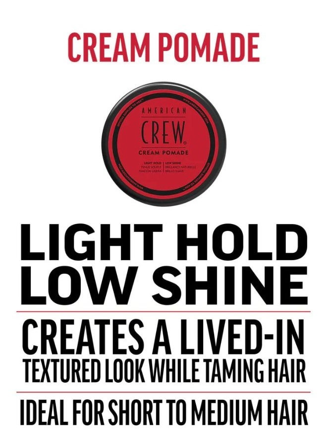 AMERICAN CREW AMERICAN CREW Moisture-Rich Cream Pomade, Natural Look, Taming Hair, Low Shine Finish, Light/Medium Hold, 85g  - Image 3