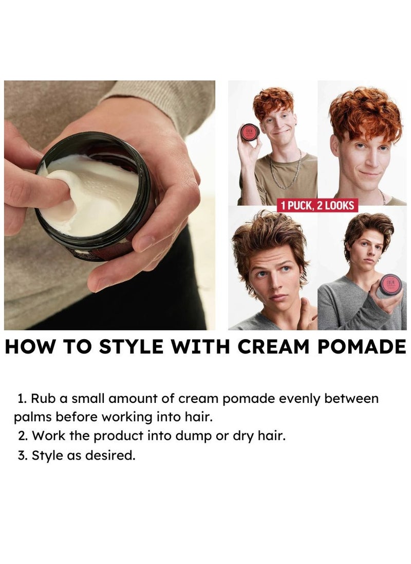 AMERICAN CREW AMERICAN CREW Moisture-Rich Cream Pomade, Natural Look, Taming Hair, Low Shine Finish, Light/Medium Hold, 85g  - Image 4