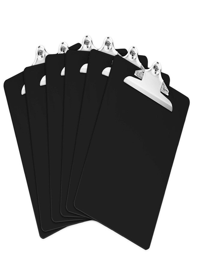 Office Solutions Direct Black Plastic Clipboards (Set of 6) Multipack - 12.5x9 Inch Black Clipboard with 100 Sheets Holding Capacity Butterfly Clip | Colored Acrylic Clip Boards in Bulk | Office, Classroom, School Supplies - Image 1