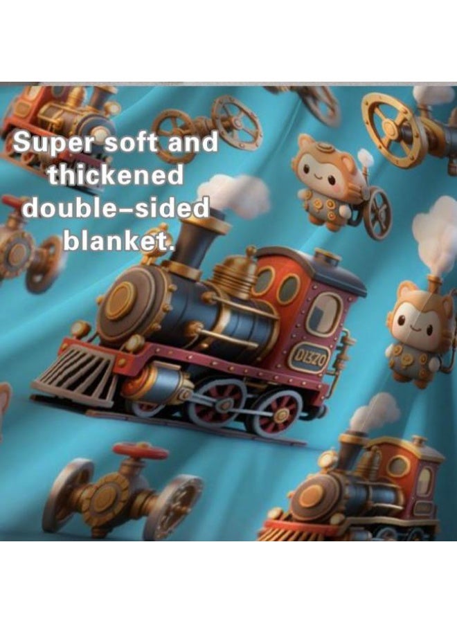 عام بطانية رقيقة من الفانيلا الكرتونية للأطفال أو الطلاب (دافئة ومريحة ومناسبة للنوم والألعاب) 100 سم * 150 سم - Image 4