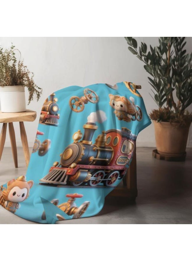 عام بطانية رقيقة من الفانيلا الكرتونية للأطفال أو الطلاب (دافئة ومريحة ومناسبة للنوم والألعاب) 100 سم * 150 سم - Image 5