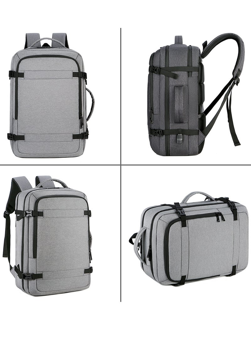 TokFaa Travel Backpack 35L Flight Approved Carry On Backpack for Men Women Large Luggage Backpack 17 Inch Waterproof Laptop Backpack Business School Weekender Overnight Daypack,Grey - Image 3