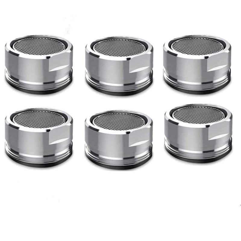 XUKEKOY 6 Pack Faucet Aerator 2.2 GPM Bathroom Sink Aerator Regular Standard Replacement Parts with Brass Shell 15/16-Inch Male Threads Aerator Faucet Filter with Gasket for Kitchen Bathroom - Image 1
