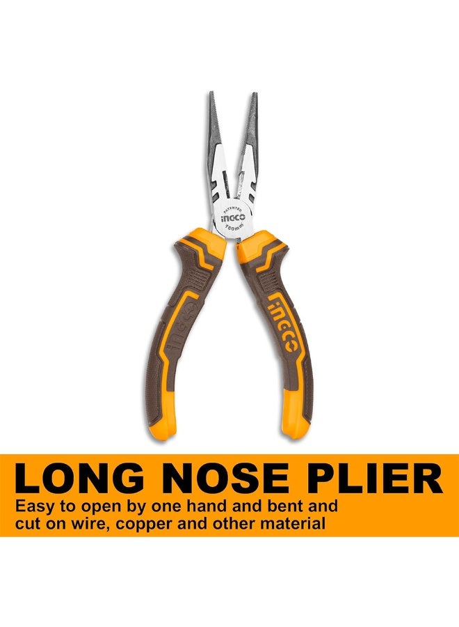 إنجكو كماشة ذات أنف طويل 6 بوصات (160 مم)، رأس رفيع للمناطق الضيقة والأعمال الدقيقة، لقطع ومسك المكونات الصغيرة مثل الأسلاك والبراغي، مقبض مريح غير قابل للانزلاق، مصنوعة من مواد متينة لضمان متانة طويلة الأمد حتى مع الاستخدام اليومي الكثيف، للكهربائيين والميكانيكيين وهواة الأعمال اليدوية. - Image 5