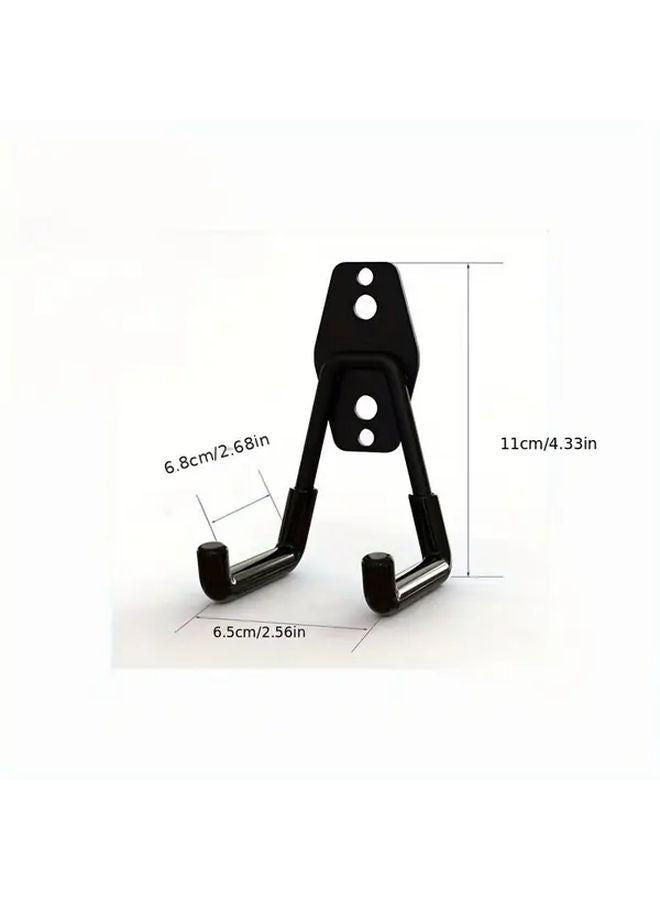 2pcs Black Small Square Garage Storage Hooks For Bicycles Ladders Garden Tools - Image 4