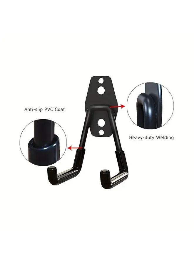 2pcs Black Small Square Garage Storage Hooks For Bicycles Ladders Garden Tools - Image 5