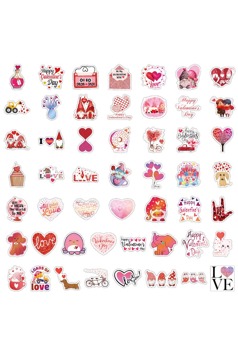 قوس قزح أورينبو 50 قطعة من ملصقات الحب المصنوعة من الفينيل المقاومة للماء لملصقات عيد الحب لأجهزة الكمبيوتر المحمول وزجاجات المياه والمظاريف والحرف اليدوية وسجلات القصاصات وملصقات زينة أحبك للبالغين - Image 2