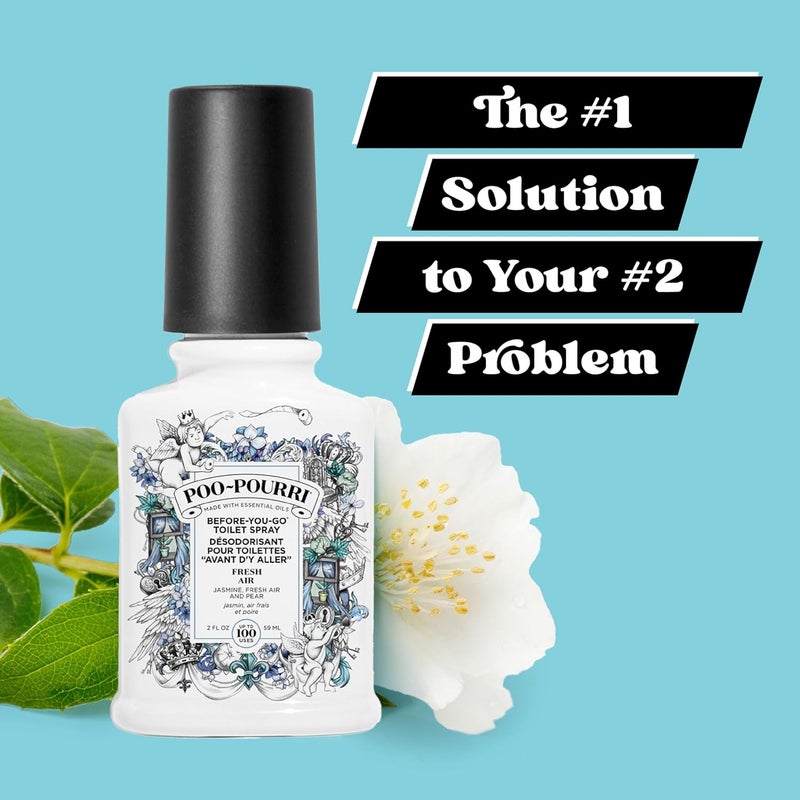 Poo-Pourri PooPourri BeforeYouGo Toilet Spray Fresh Air 2 Fl Oz  Jasmine Fresh Air and Mint - Image 3