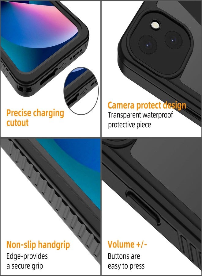 يمكول جراب YMCCOOL لهاتف iPhone 13، جراب مقاوم للماء لهاتف iPhone 13 مع واقي شاشة مدمج، غطاء حماية كامل للجسم متين شديد التحمل مقاوم للصدمات والماء لهاتف iPhone 13 مقاس 6.1 بوصة باللون الأسود - Image 5