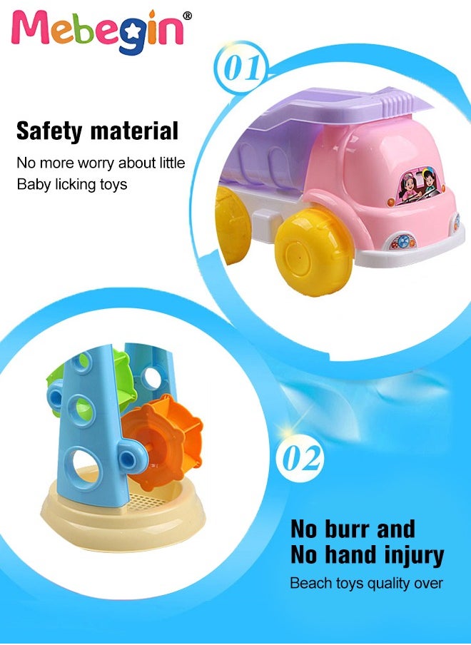 MEBEGIN 11 PCS Beach Toy Set with Sea Animals Molds, Hourglass and Beach Cart,  Complete Beach Sand Toys with Bright and Attractive Appearance, Fun Beach Sand Toys, Summer Outdoor Beach Game, Perfect Summer Outdoor Gift  - Image 2