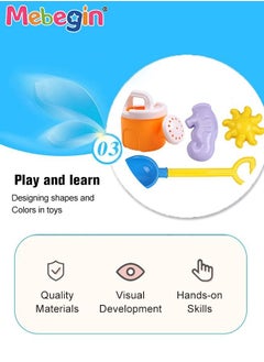 MEBEGIN 11 PCS Beach Toy Set with Sea Animals Molds, Hourglass and Beach Cart,  Complete Beach Sand Toys with Bright and Attractive Appearance, Fun Beach Sand Toys, Summer Outdoor Beach Game, Perfect Summer Outdoor Gift  - Image 5