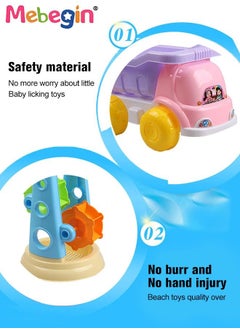 MEBEGIN 11 PCS Beach Toy Set with Sea Animals Molds, Hourglass and Beach Cart,  Complete Beach Sand Toys with Bright and Attractive Appearance, Fun Beach Sand Toys, Summer Outdoor Beach Game, Perfect Summer Outdoor Gift  - Image 2