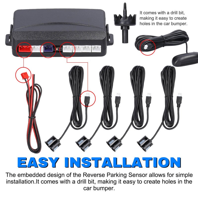 Car Parking Sensor Rear Reversing Radars System with 4 Parking Sensors Distance Detection LCD Display Warning Buzzer - Image 3