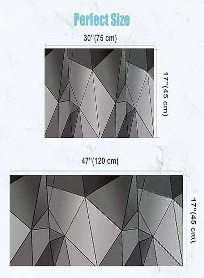 DRUDRAYA Modern Kitchen Floor mat with Water and Oil Absorption, Anti Slip Crystal Velvet Long Strip Foot mat Size 17x47 17x30 Inch (45X120 45X75 CM) (Black Shadow) - Image 2