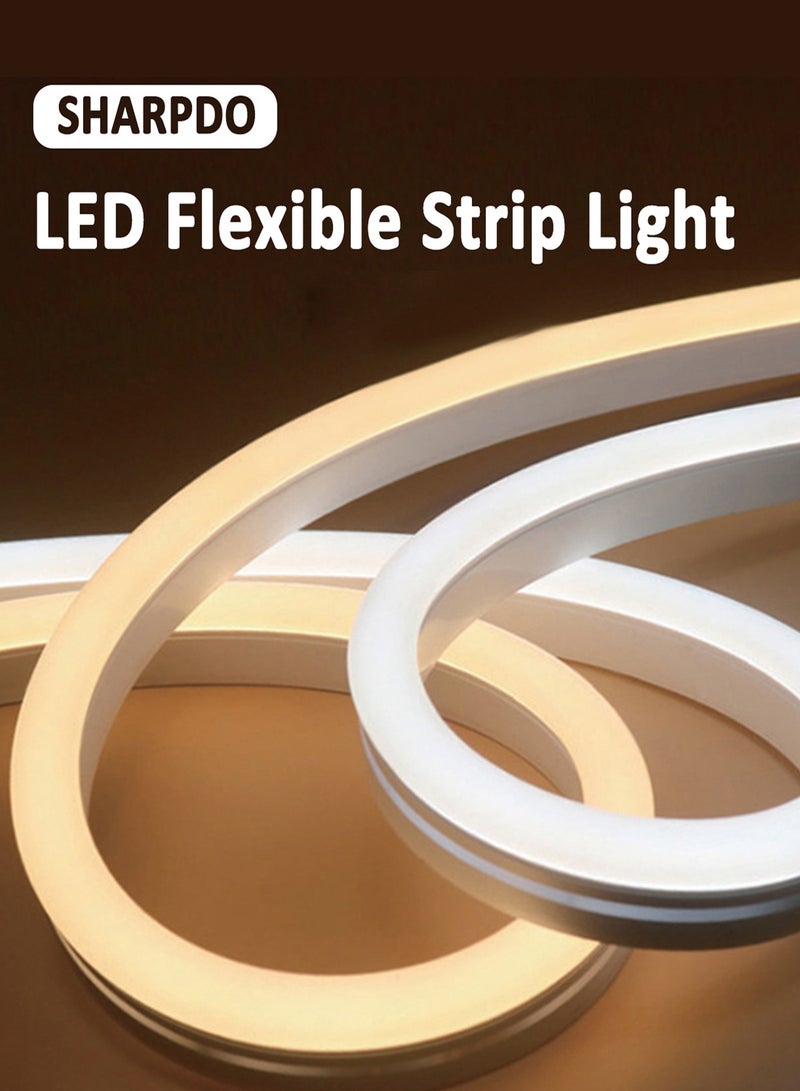 Sharpdo Flexible Silicone LED Strip Lights Waterproof Flame Retardant Neon Rope Lights For Home Decor Outdoor Decor Warm White 100CM - Image 1