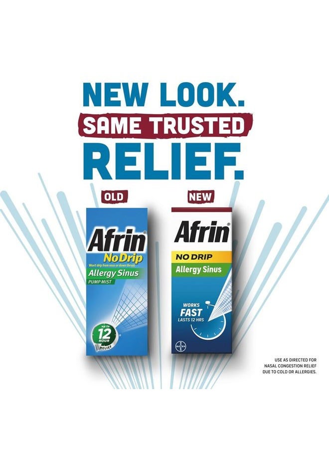 Afrin No Drip Allergy Sinus Nasal Spray - Fast and Powerful Nasal Decongestion From Allergies, 15mL - Image 2