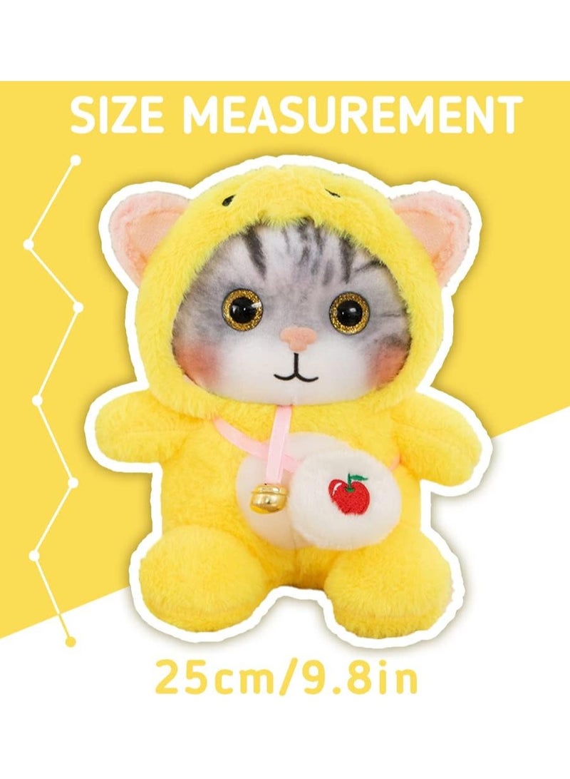 Plush Cat Toy in Penguin Outfit - Soft Cuddly Birthday Gift for Boys & Girls (Yellow) - Perfect for Kids - Image 1