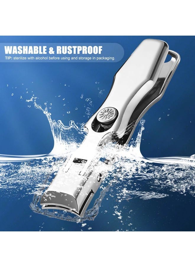 GJNL 2024 Toenail Clippers for Seniors Thick Nails - Popular Ultra Sharp Wide Jaw Nail Clippers for Men with Catcher, Upgrade Slant Curved Blade Fingernail Cutter for Ingrown Nails - Image 5