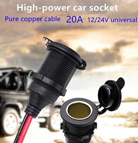 Dongge 12V24V Fixed Thread Cigarette Lighter Socket Extension Cable with Perforated Terminal Direct Battery Type car Adapter 25mm 20A Heavy Duty Cable 10FTFree Two Blade fuses - Image 3