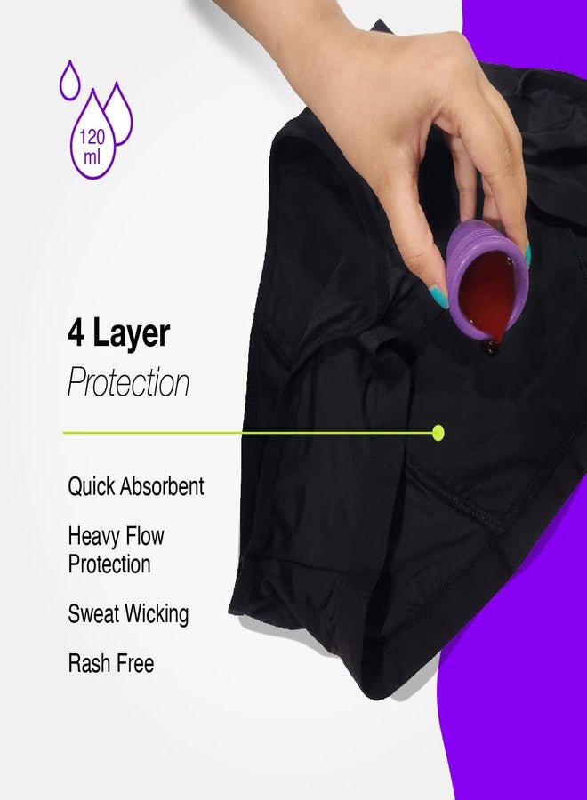 Lemme Be Reusable Period Panty Underwear for Heavy Flow Periods & Incontinence, Mid Waist Leakproof Panties for Women, Adult,120 ML Capacity, Go Pad Free with Z Drip Max, (Small, Black) Pack Of 1 - Image 3