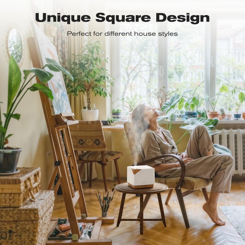 ASAKUKI 700 ml Premium Essential Oil Diffuser, 5 in 1 Ultrasonic Aromatherapy Fragrant Oil Vaporizer Humidifier, Timer and Auto-Off Safety Switch, 7 LED Light Colors - Image 4