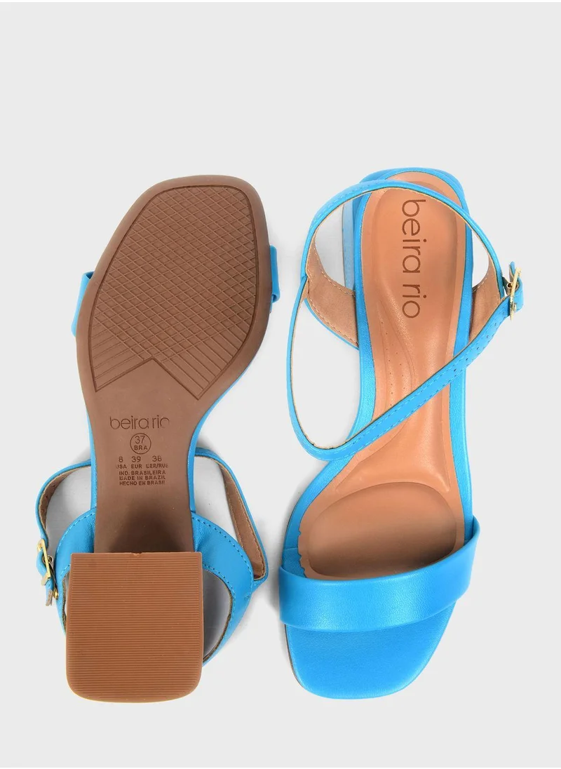 Beira Rio Ankle Strap Mid Heel Sandal