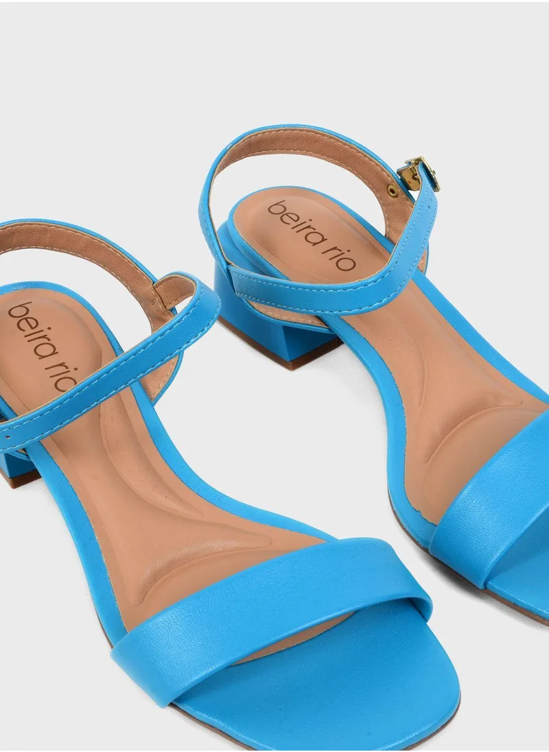 Beira Rio Ankle Strap Mid Heel Sandal