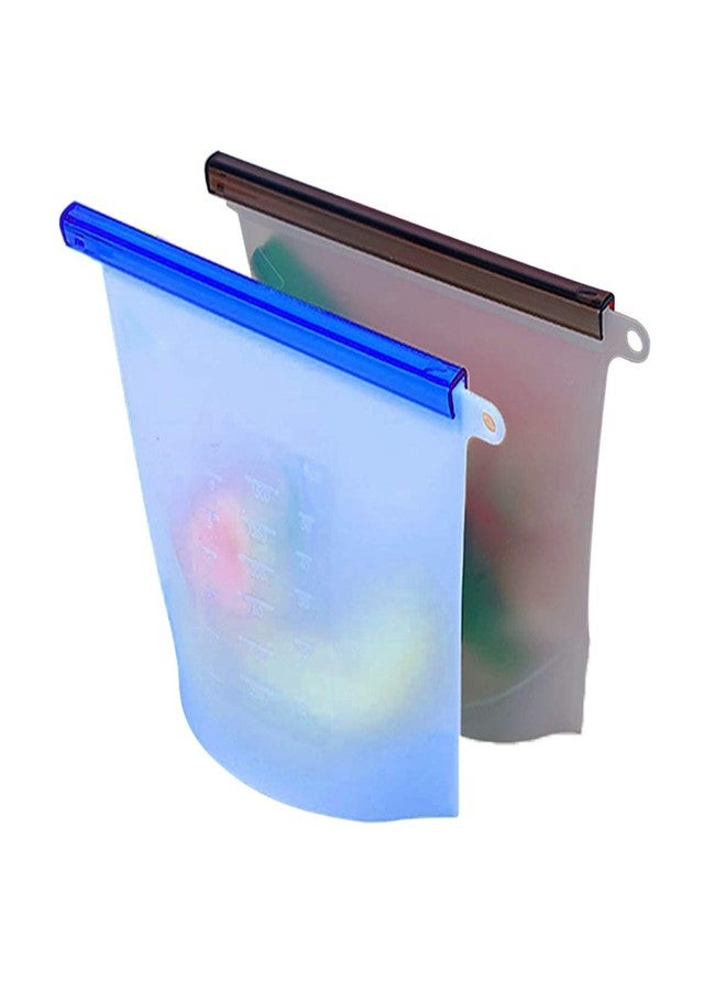 Gabbar Multicolor Set of 2 Silicone Food Reusable Leak Proof Bag Pouch | Microwave Safe | BPA Free |Kitchen, Fridge Storage ? Snack Bag - Image 1