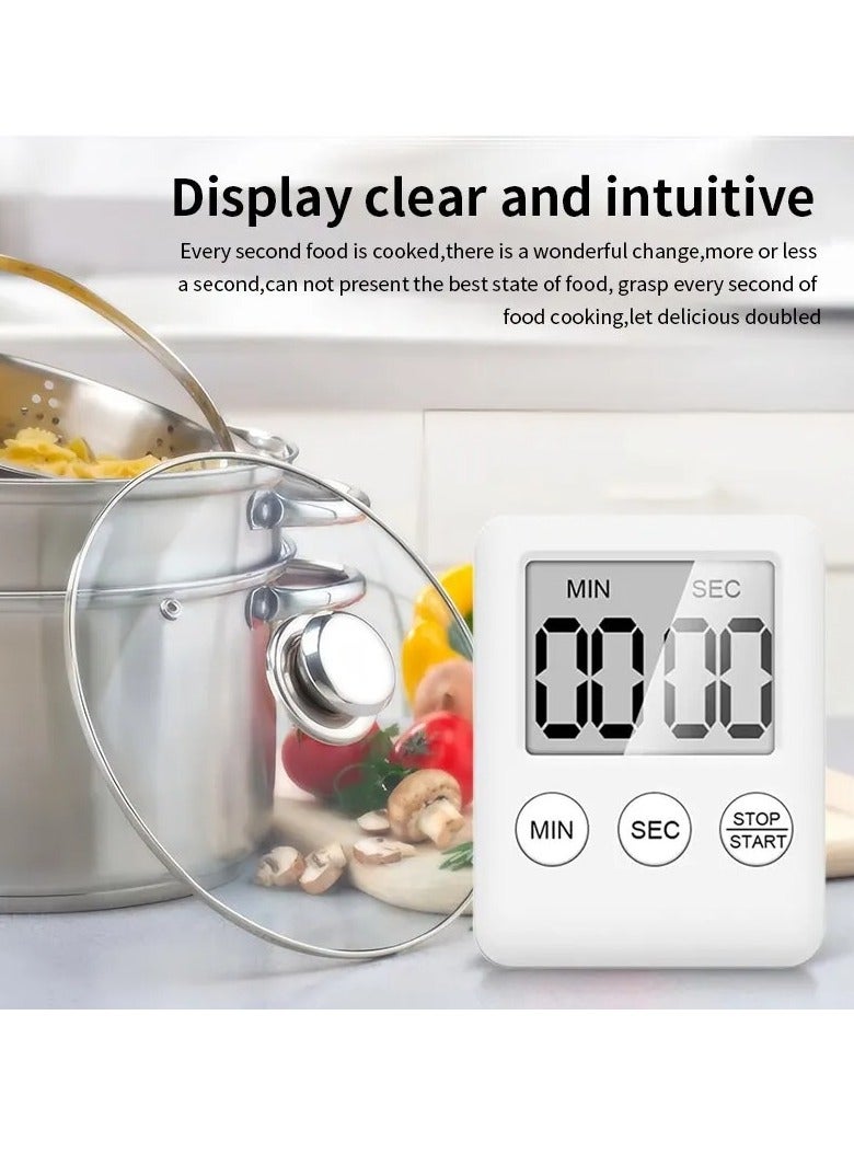 Digital Timer, 1pc Small Count Down/up Clock with Magnetic Attachment, Big LCD Display Loud Sounds Minute Second Kitchen Timer for Games, Cooking, Classroom, (Light Blue)